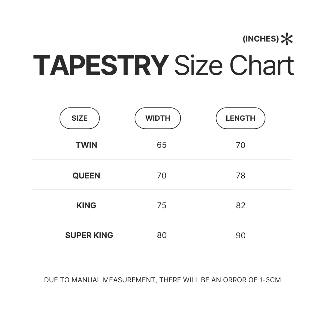 Tapestry Size Chart - Kane Brown Shop